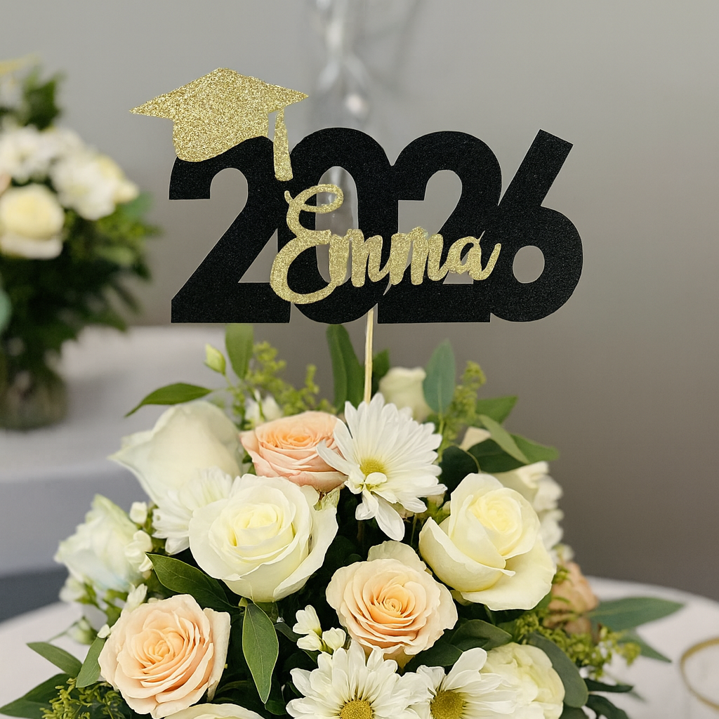 Set of 3 2026 Graduation Centerpiece Sticks • Senior Grad Party Decorations
