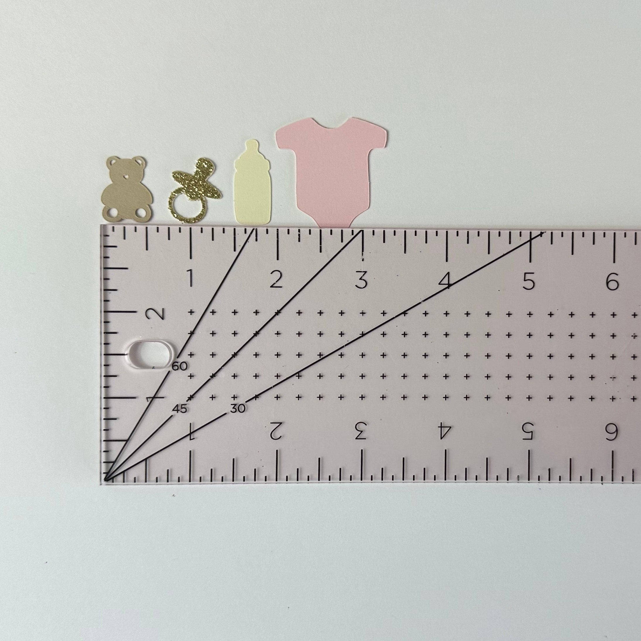 Bear Baby Shower Confetti: Pink Onesies, Gold Pacifiers - 120 Piece